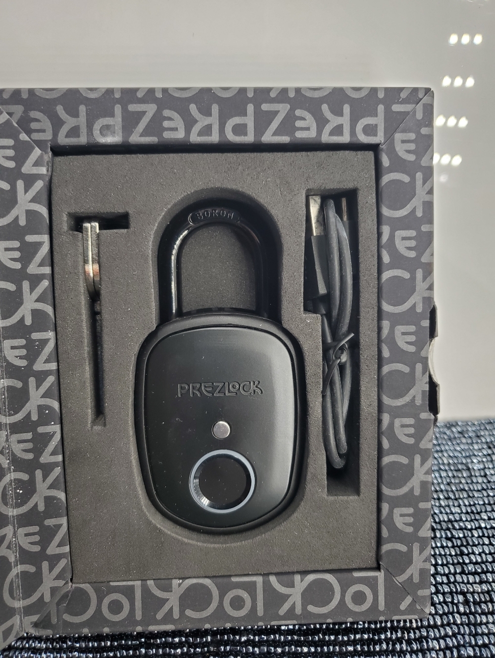 Prezlock Pebble Plus Fingerprint Padlock with Key Backup, 2keys (C39)